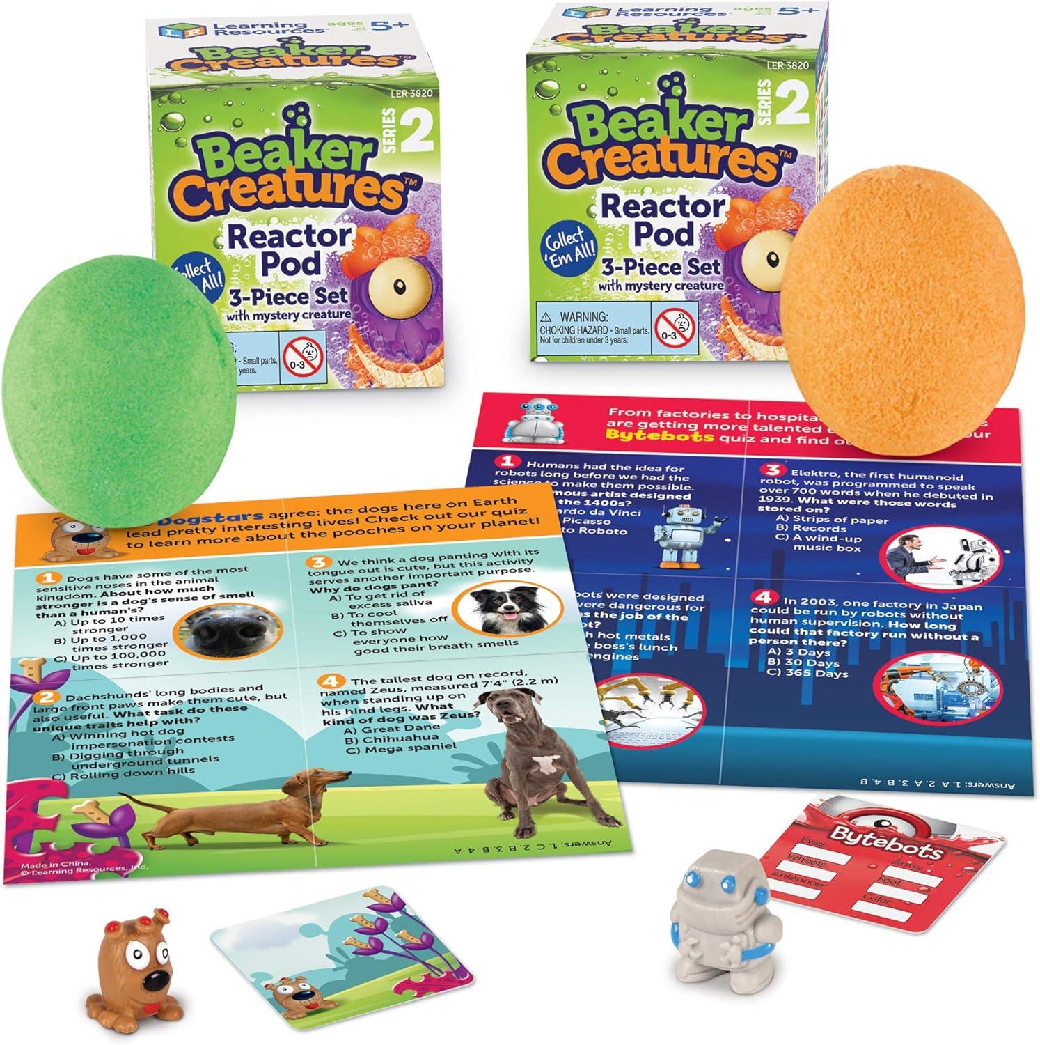 imageLearning Resources Beaker Creatures Reactor Pods Series 2 Homeschool STEM 2 Pack Assorted Colors Ages 5