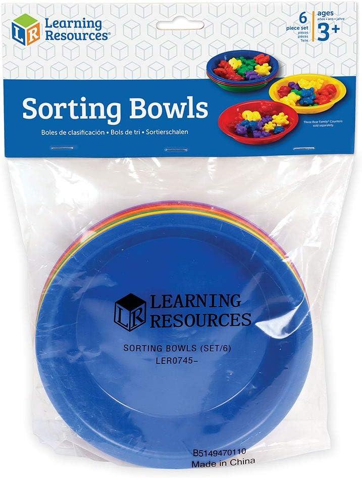 imageLearning Resources Three Bear Family Sorting Bowls Set of 6 Bowls Assorted Colors 6quot in Diameter Ages 4