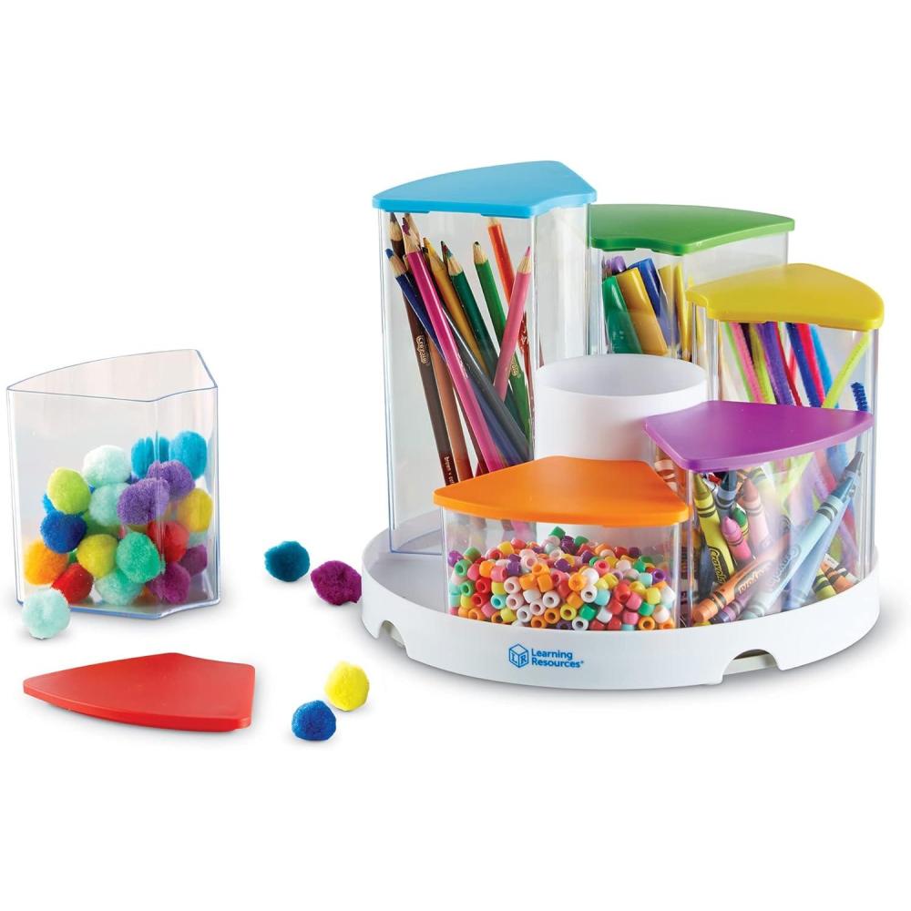 imageCreateaSpace SeeThru Spinning Bins Classroom Organization School Supplies Organizer Desk Organization Pen Holder 14 Pieces