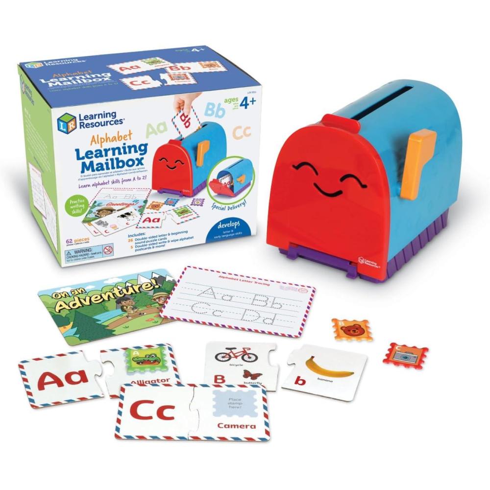 imageLearning Resources Alphabet Learning Mailbox  Montessori Toddler Toys ABC Letter Tracing Writing Practice Manipulatives for Preschoolers Gifts for Boys and Girls Pretend Play Fine Motor