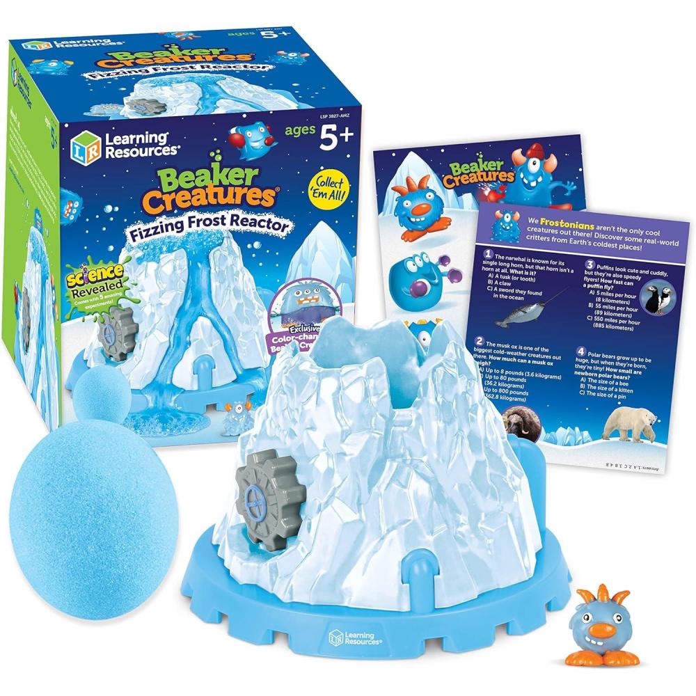 imageLearning Resources Beaker Creatures Fizzing Frost Reactor  6 Pieces Ages 5 Volcano Science Kit for Kids STEM Toys Science Experiments for Kids