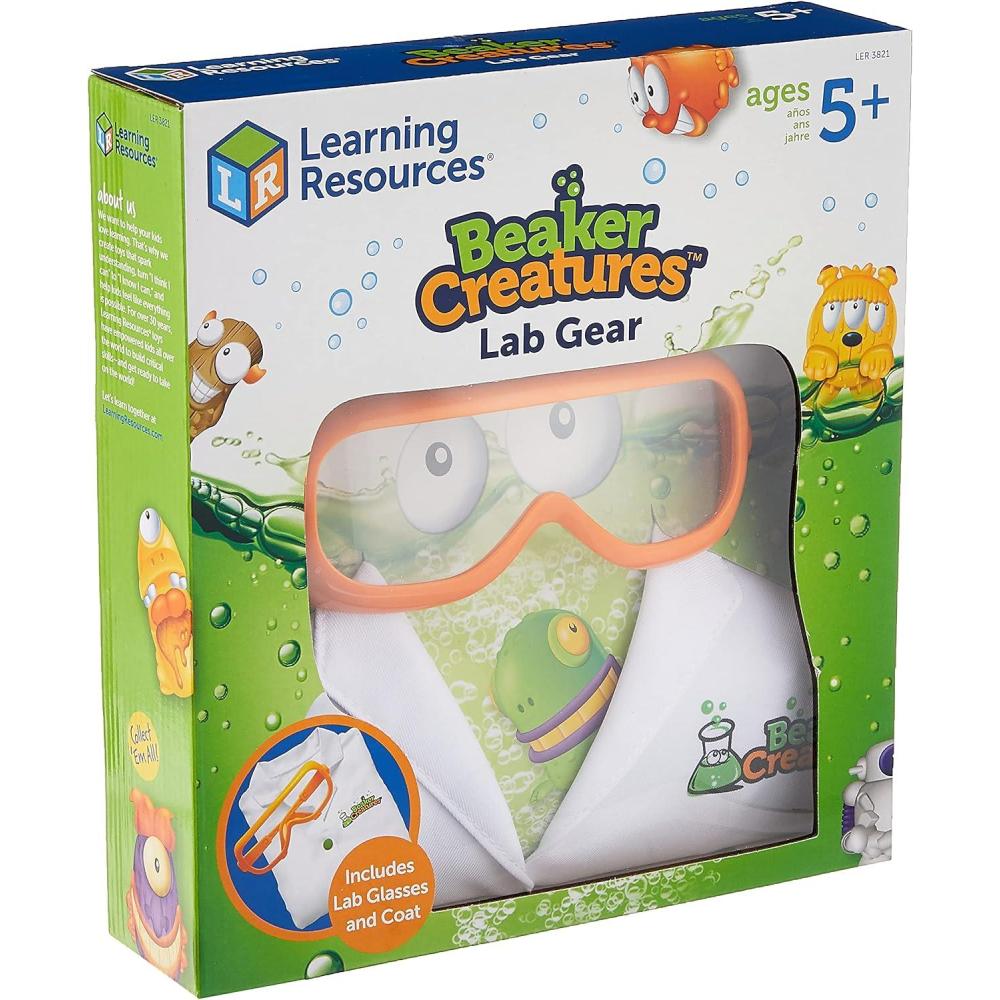 imageLearning Resources Beaker Creatures Lab Gear  2 Pieces Ages 5 Lab Coat ampamp Glasses for Kids Science Exploration Games STEM Toys for KidsBeaker Creatures