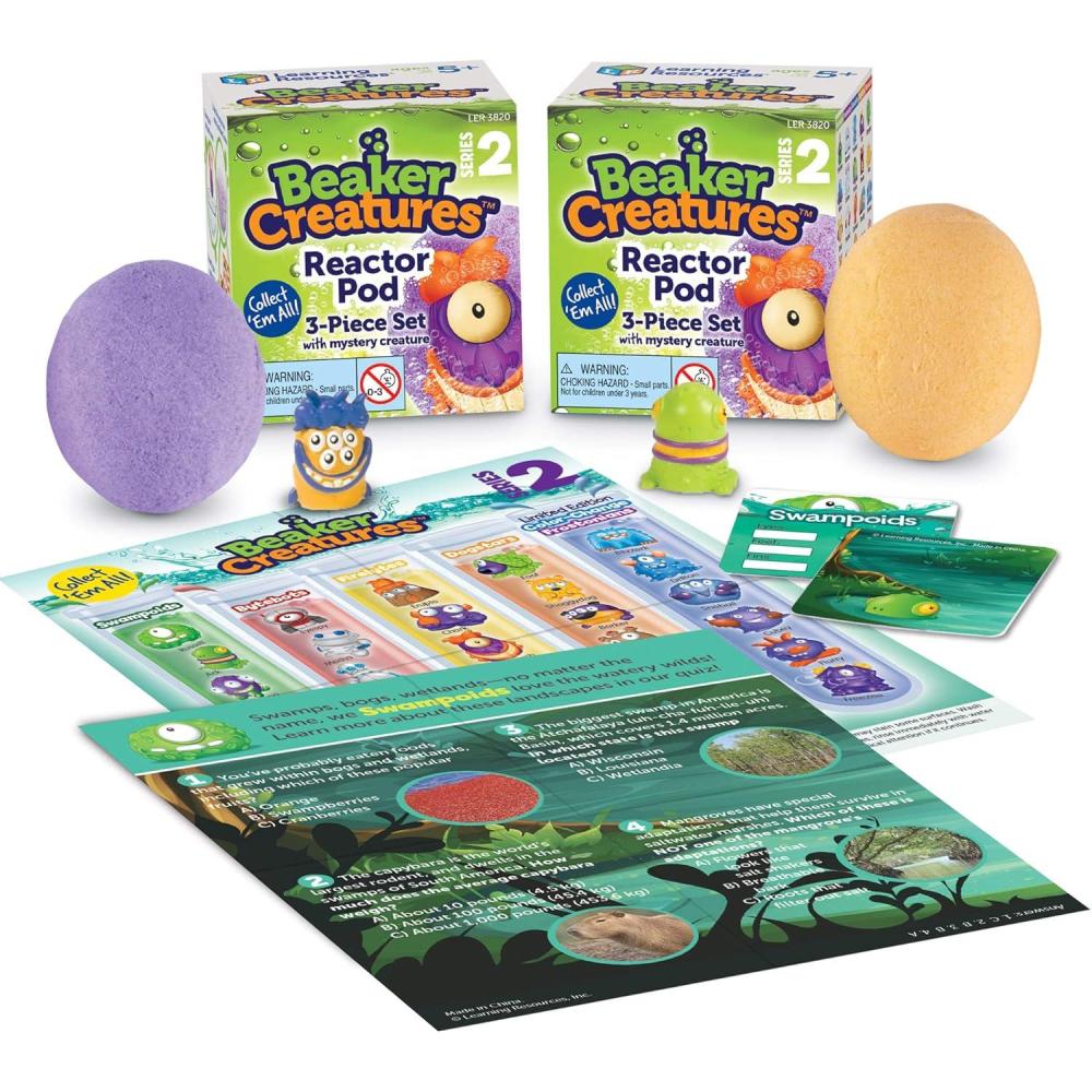 imageLearning Resources Beaker Creatures Reactor Pods Series 2 Homeschool STEM 2 Pack Assorted Colors Ages 5