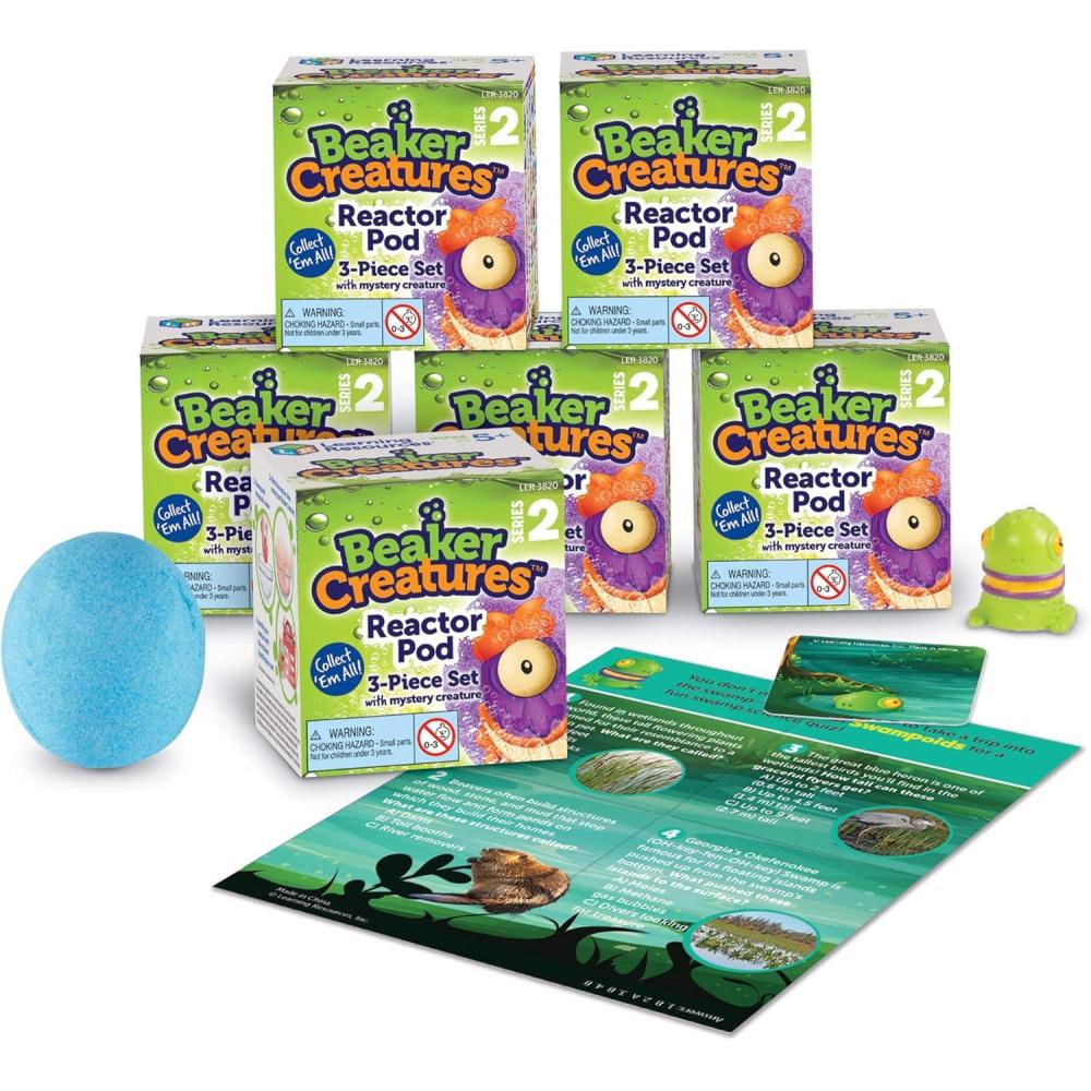 imageLearning Resources Beaker Creatures Series 2 Assorted Colors Homeschool Collectible Surprise Toys Collectible Figurines Surprise Toy Mystery Toy STEM 6Pack Pods Ages 5