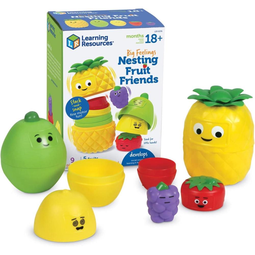 imageLearning Resources Big Feelings Nesting Fruit Friends  Fine Motor Toys Social Emotional Skills Regulation Tools for Kids Gifts for Boys and Girls Classroom Must Haves Occupational Games