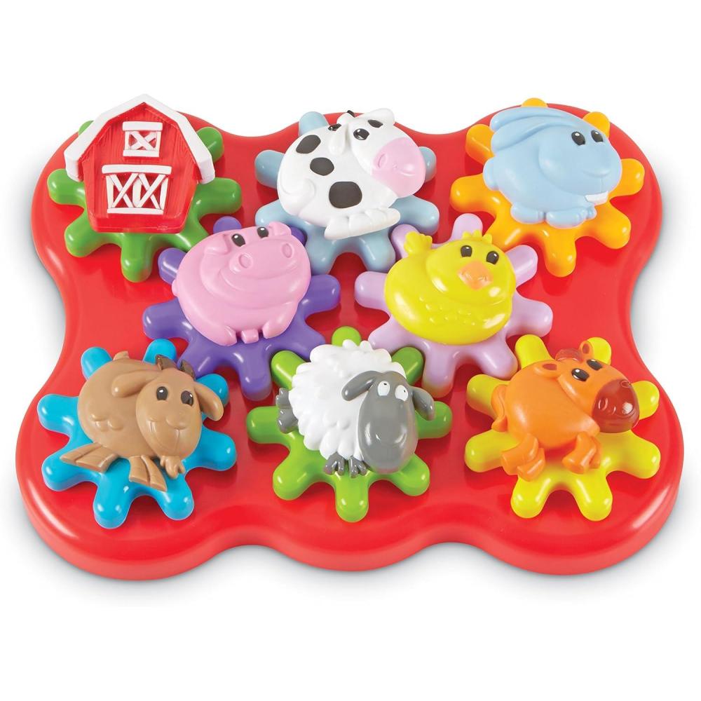 imageLearning Resources Build ampamp Spin Farm Friends Fine Motor Toy 17 Piece Set Ages 2
