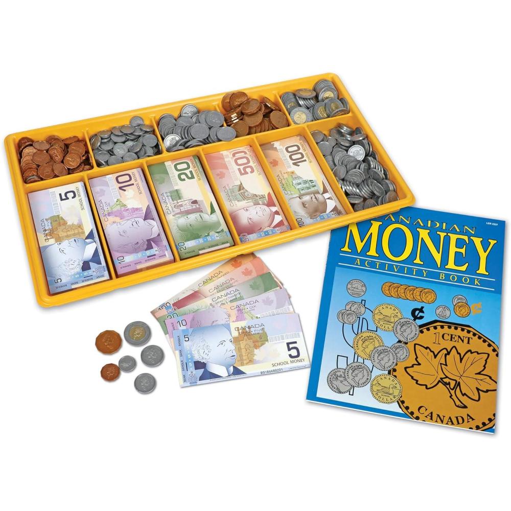 imageLearning Resources Canadian Classroom Money Kit Play Money for Kids Grades K  Ages 5