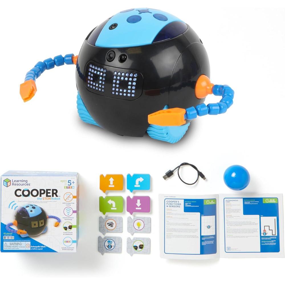 imageLearning Resources Cooper The STEM Robot  Coding for Kids Building Toys Robotics Kids Montessori Programming Gifts for Boy and Girls Classroom Must Haves Interactive Homeschool SuppliesSingle