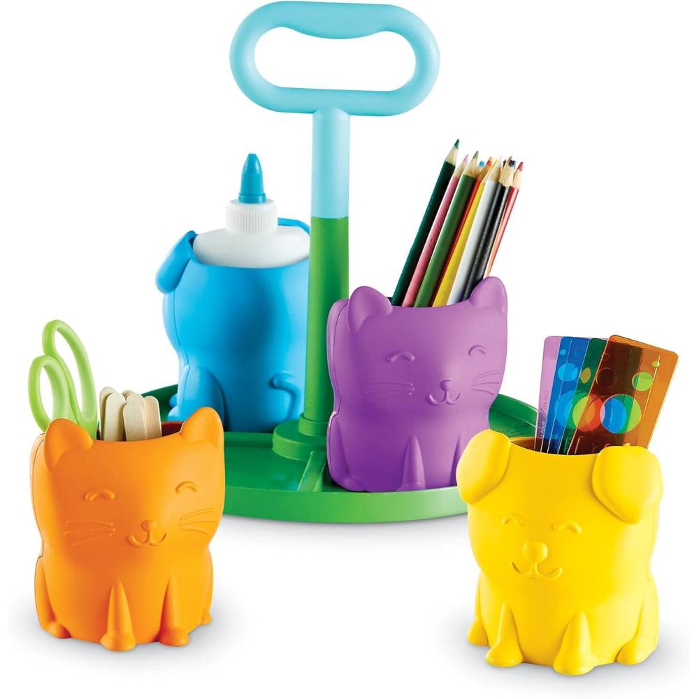 imageLearning Resources CreateaSpace Kiddy Center Pets  6 Pieces Ages 3 Kids Art Supply Storage Caddy Playroom and Classroom Organization School Supplies OrganizerMedium