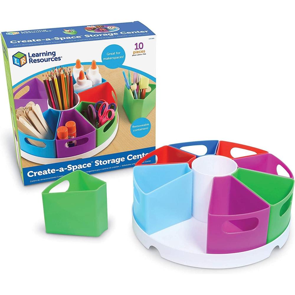 imageLearning Resources CreateaSpace Storage Center  Pastel Homeschool Storage Nursery Organizer Fits 3oz Hand Sanitizer Bottles Classroom Craft Keeper 10 Piece SetMulticolor