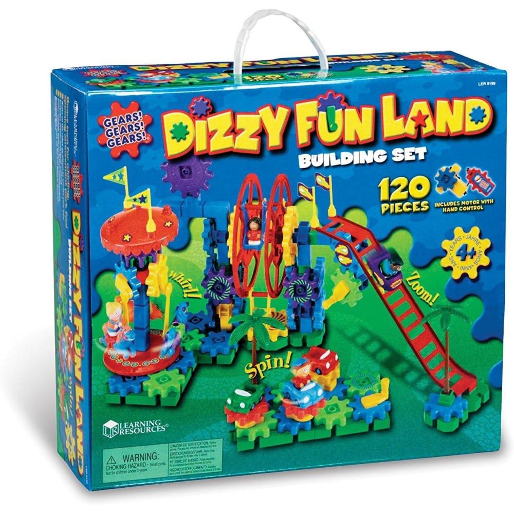 imageLearning Resources Gears Gears Gears Dizzy Fun Land Motorized Gears Toy Set Gears for Kids Engineering for Kids Puzzle 120 Pieces Ages 5