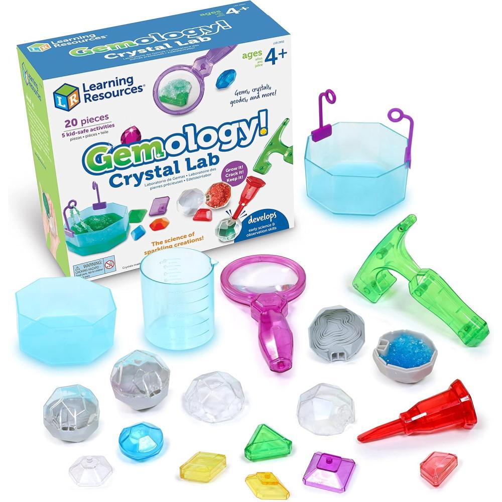 imageLearning Resources Gemology Crystal LabSTEM Toys Early Science Science Kit for Kids Fun Gifts for Kids 20 Pieces Ages 4