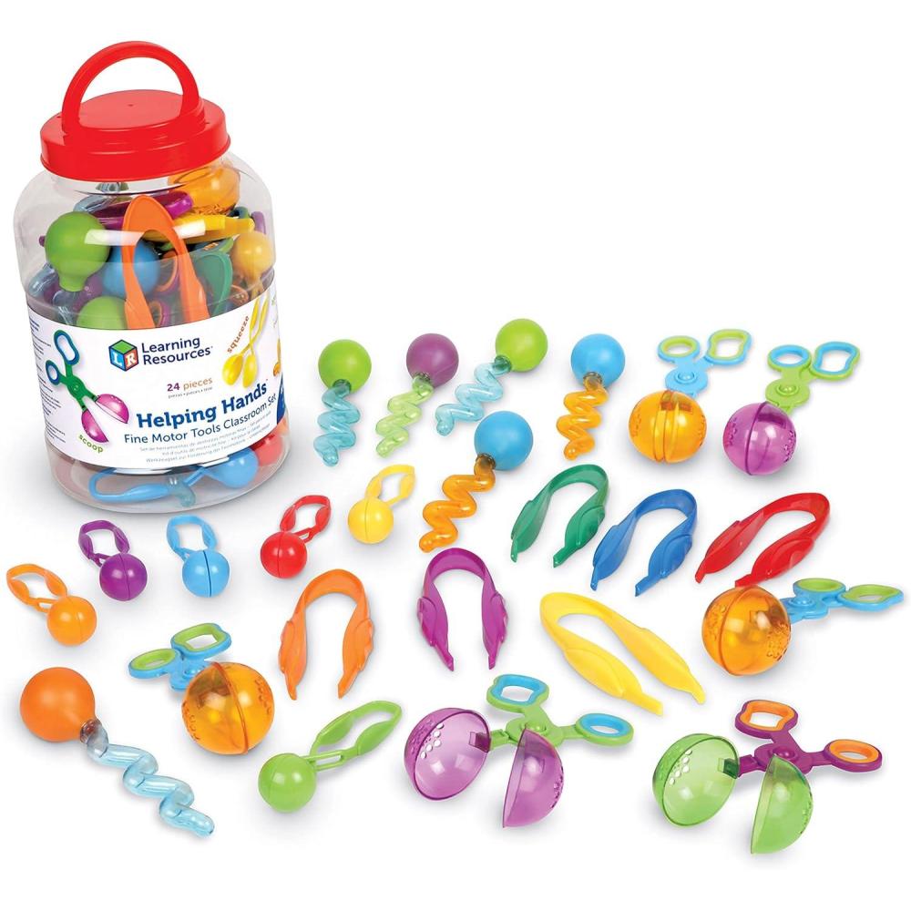 imageLearning Resources Helping Hands Fine Motor Tools Classroom Set24 Pieces Ages 3 fine motor skills teacher resources for classroom sensory toys for toddlers Scoopers and Tweezers toys