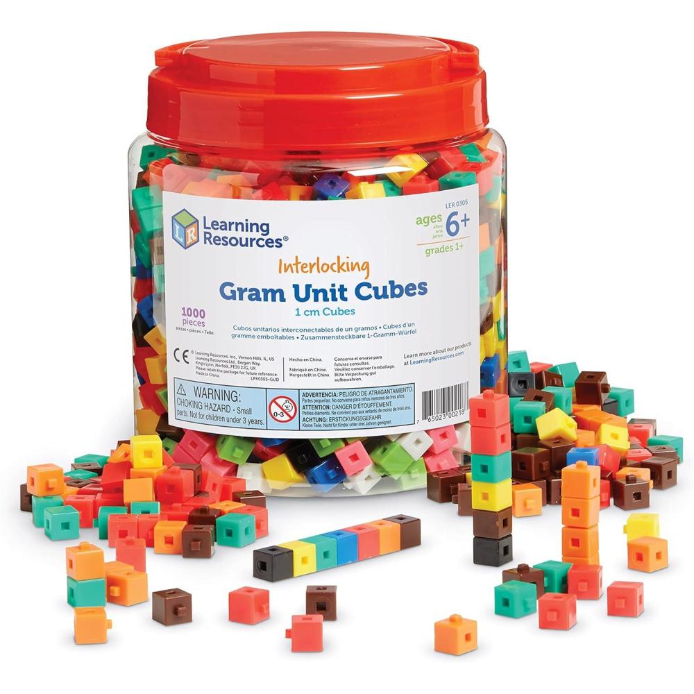 imageLearning Resources Interlocking Gram Unit Cubes  1000 Pieces Ages 6 Math Classroom Teaching Aids
