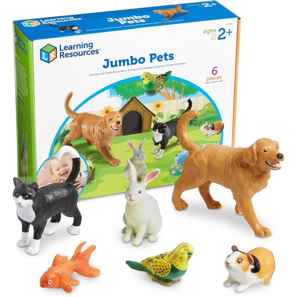 imageLearning Resources Jumbo Domestic Pets  6 Pieces Ages 2 Preschool Pet Toys Classroom Desk Pets Preschool Learning Toys