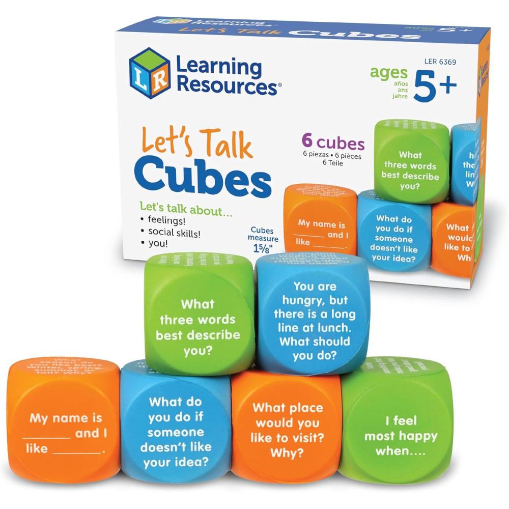 imageLearning Resources Lets Talk Cubes  Social Emotional Activities Speech Therapy Materials Ice Breaker Occupational Sensory Gifts For Boys And Girls Classroom Must Haves Teacher Supplies