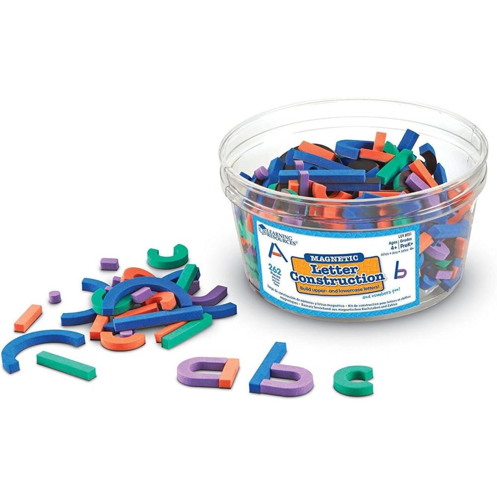 imageLearning Resources Magnetic Letter and Number Construction Set Soft Foam Magnetic Shapes Uppercase and Lowercase Letters Teaching Aids 262 Pieces Grades PreK Ages 4