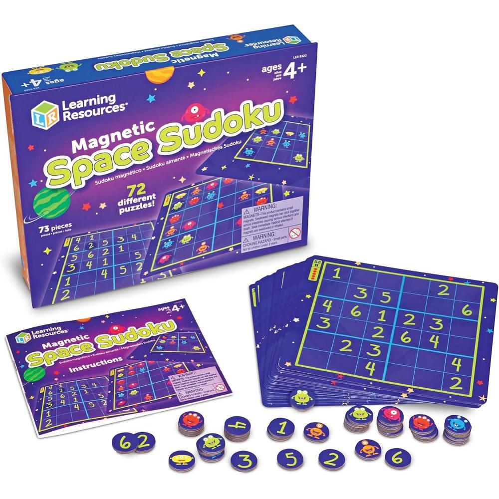 imageLearning Resources Magnetic Space Sudoku  72 Pieces Ages 4 Space Games for Kids Sudoku for Kids