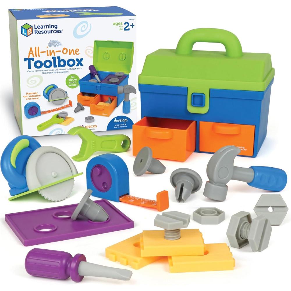 imageLearning Resources New Sprouts AllinOne Toolbox 18 Pieces Ages 2 Toddler Activities Preschool Learning Activites Montessori Toys