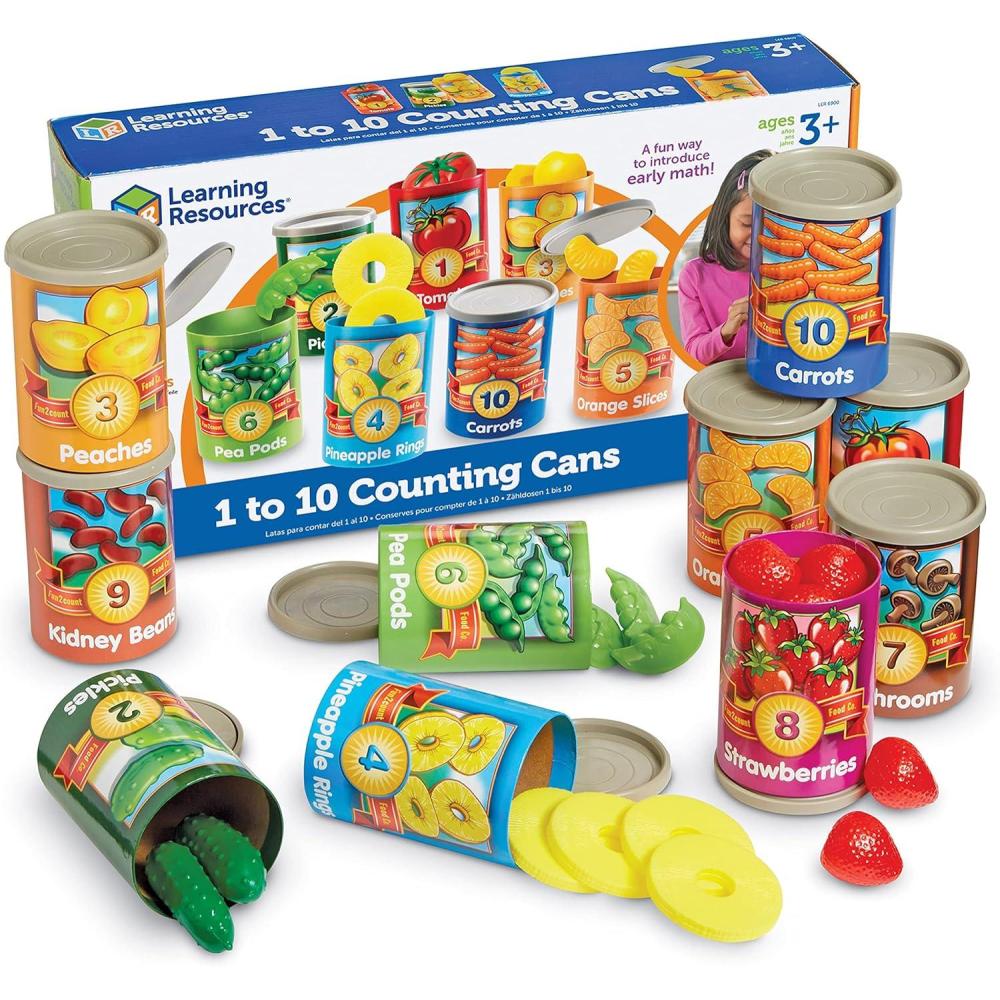imageLearning Resources One To Ten Counting Cans  65 Pieces Ages 3 Toddler Learning Toys Preschool Pretend Play Toys Supermarket Toys