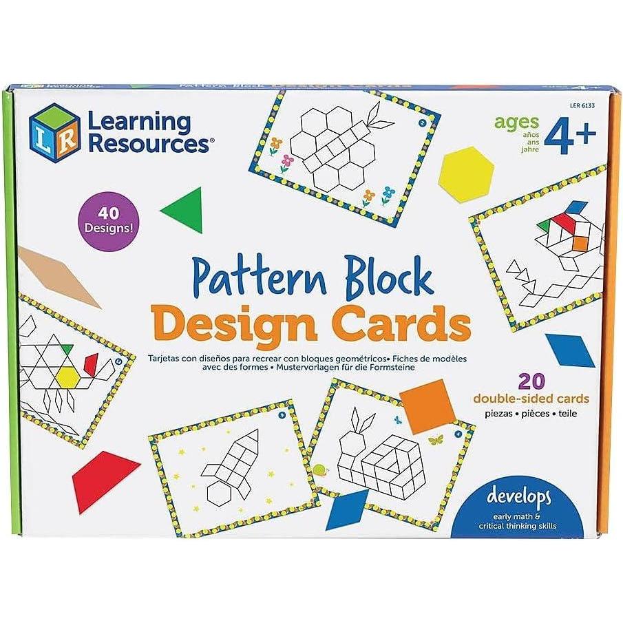 imageLearning Resources Pattern Block Design Cards Color Recognition STEM Toy Ages 4Medium