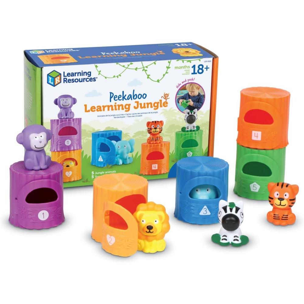 imageLearning Resources Peekaboo Learning Jungle  Preschool Learning Toys Fine Motor Sensory Activities Gifts for Toddlers Ages 18 Months