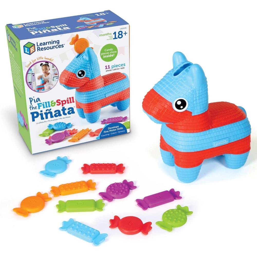 imageLearning Resources Pia The Fill ampamp Spill Piata  Toddler Montessori Sensory Toys Preschool Activities Counting Manipulatives Color Sorting Fine Motor Skills Birthday Gifts for Boys and Girls