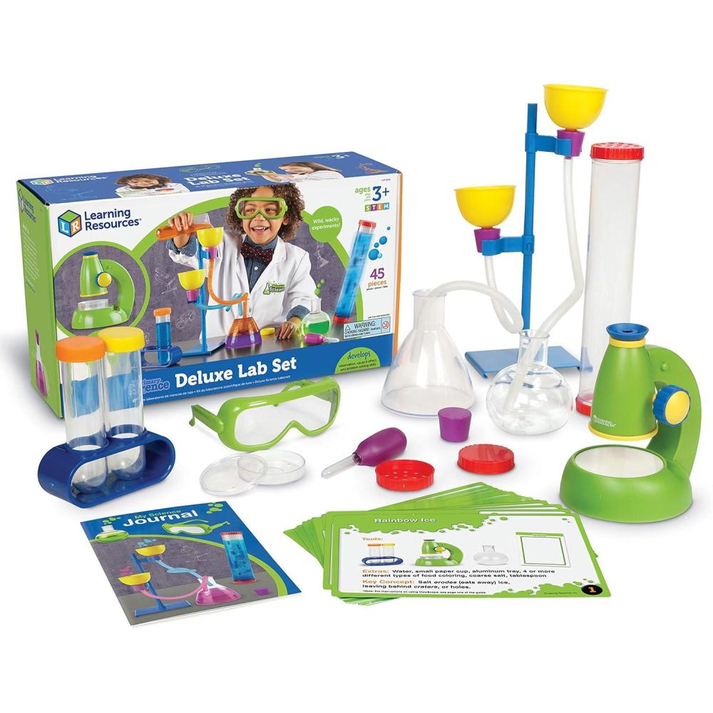 imageLearning Resources Primary Science Deluxe Lab Set  45 Pieces Ages 3 Preschool Science Kit STEM Toys Science Experiments for Kids Preschool Learning ToysMulticolor