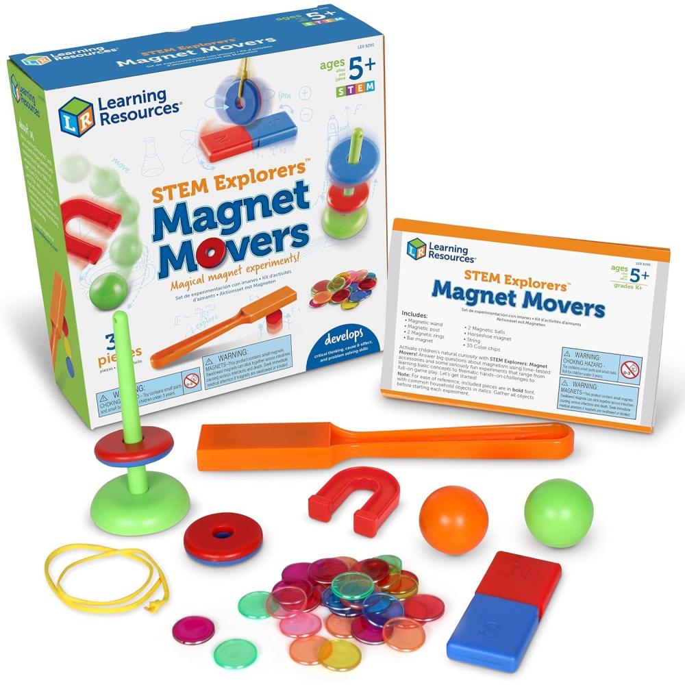 imageLearning Resources STEM Explorers Ages 5 Magnet Movers Critical Thinking Skills STEM Certified Toys Magnets KidsMagnet SetBack to School Supplies39 Pieces