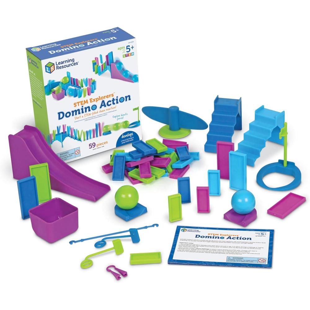 imageLearning Resources STEM Explorers Domino Action  59 Pieces Age 5 STEM Toys for Kids Domino for Kids