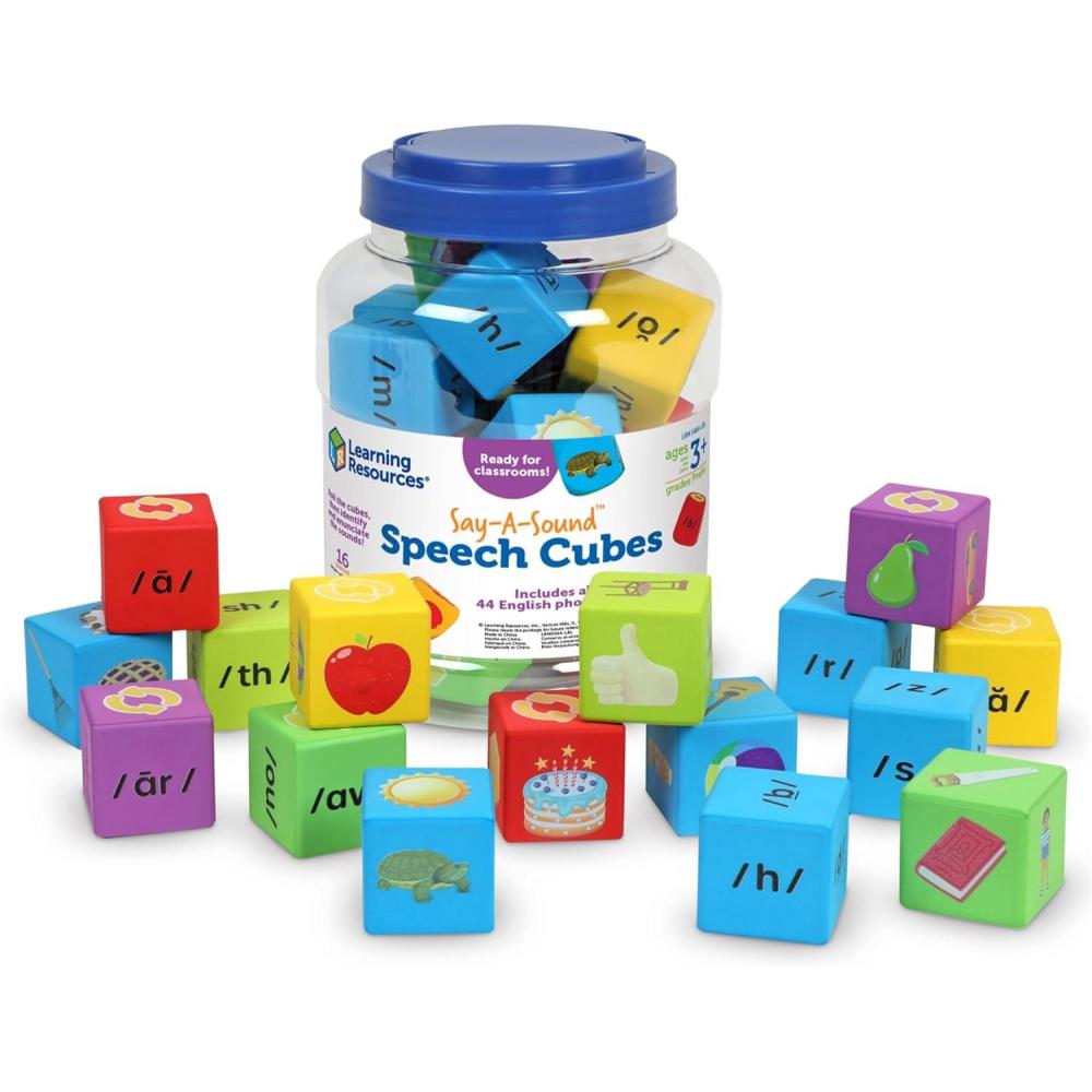 imageLearning Resources SayaSound Speech Cubes Preschool Learning Activities ABC Flash Cards Speech Therapy Toys Gifts for Kids Ages 3 16 Pieces