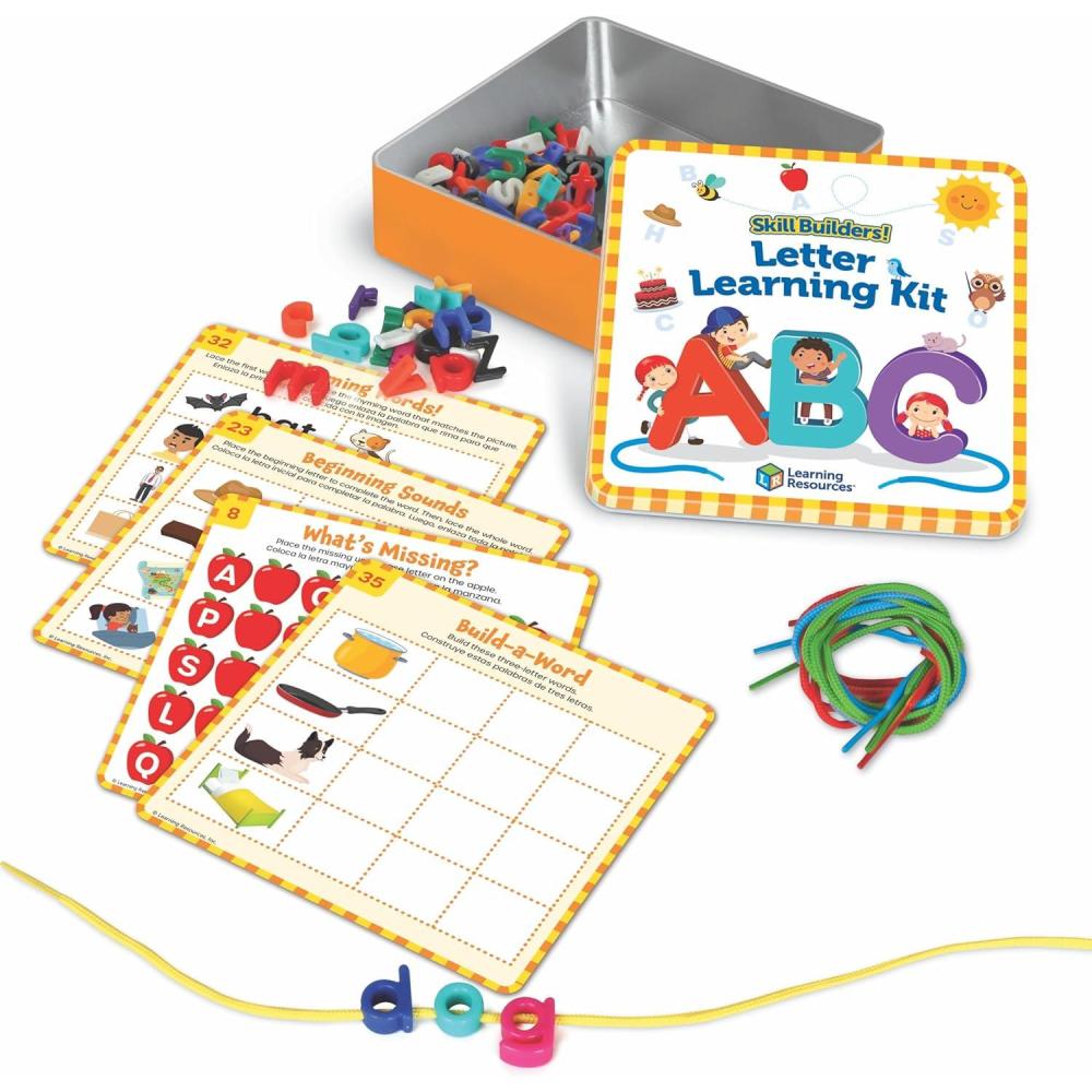 imageLearning Resources Skill Builders Letter Learning Kit Alphabet Learning Toys Montessori Toys Homeschool Supplies Preschool Classroom Must Haves Toddler Learning Activities Lacing Cards