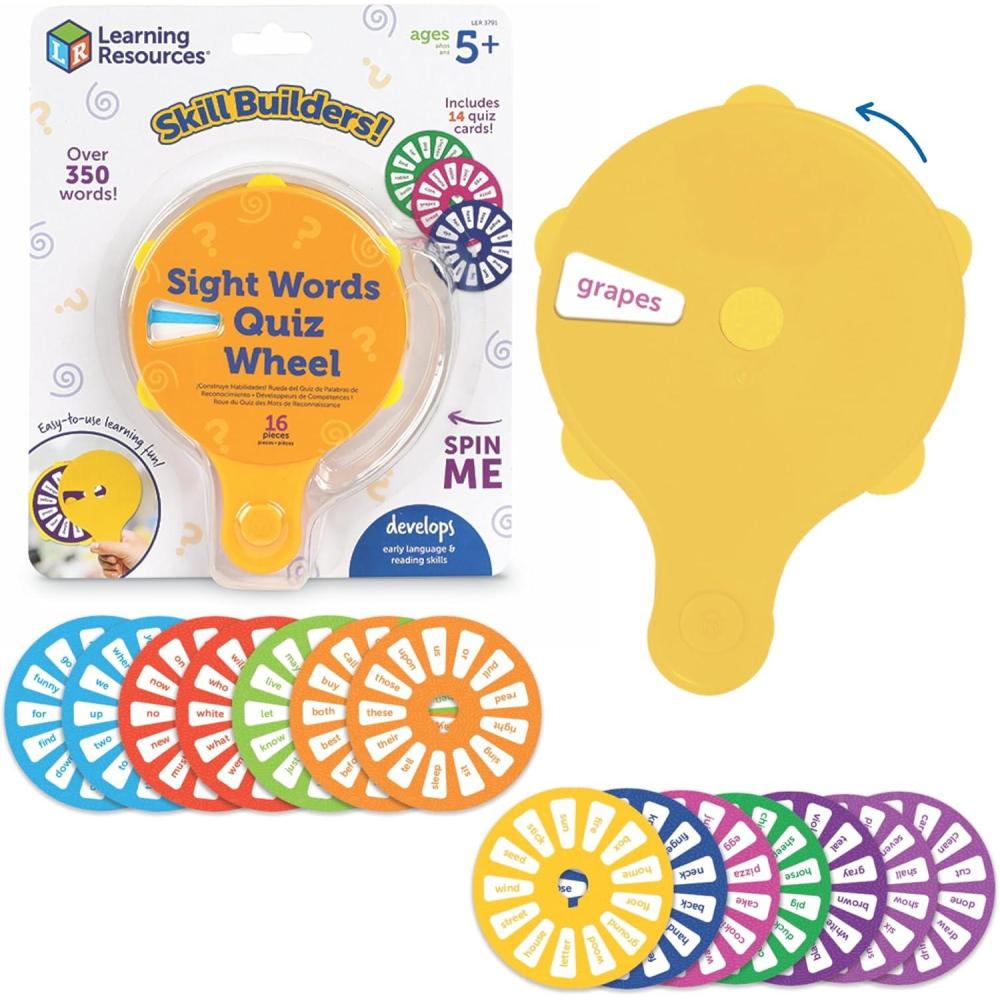 imageLearning Resources Skill Builders Sight Words Quiz Wheel Reading Games Sight Words Flash Cards Kindergarten Learning Activities Ages 5 16 Pieces
