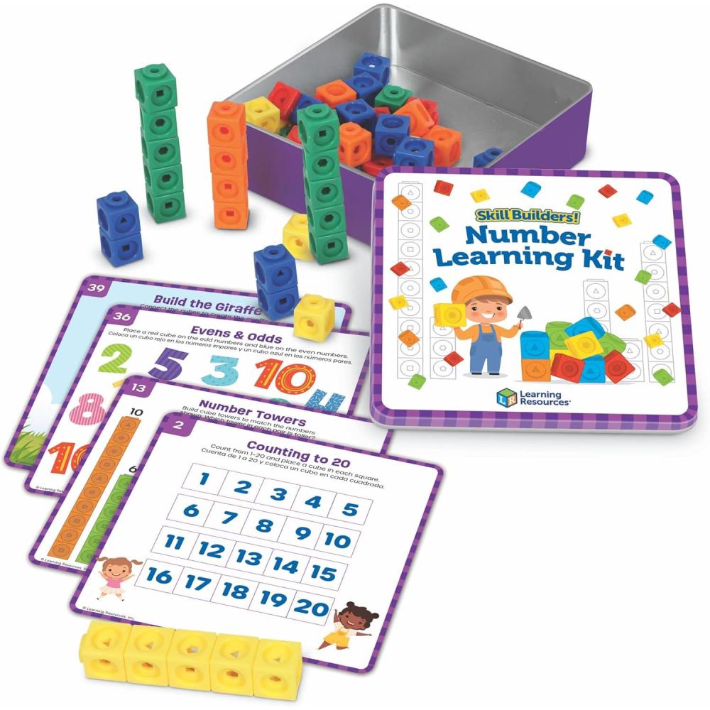 imageLearning Resources Skillbuilders Numbers Learning Kit Math Manipulatives Linking Cubes Homeschool Supplies Preschool Classroom Must Haves Toddler Learning Activities Number Blocks Toys