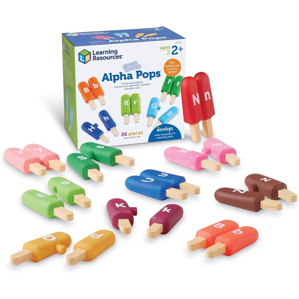 imageLearning Resources Smart Snacks Alpha Pops 26 Pieces Age 2 Toys for Toddlers Toddler Alphabet Learning ABC Learning Toys Stocking Stuffers for Kids