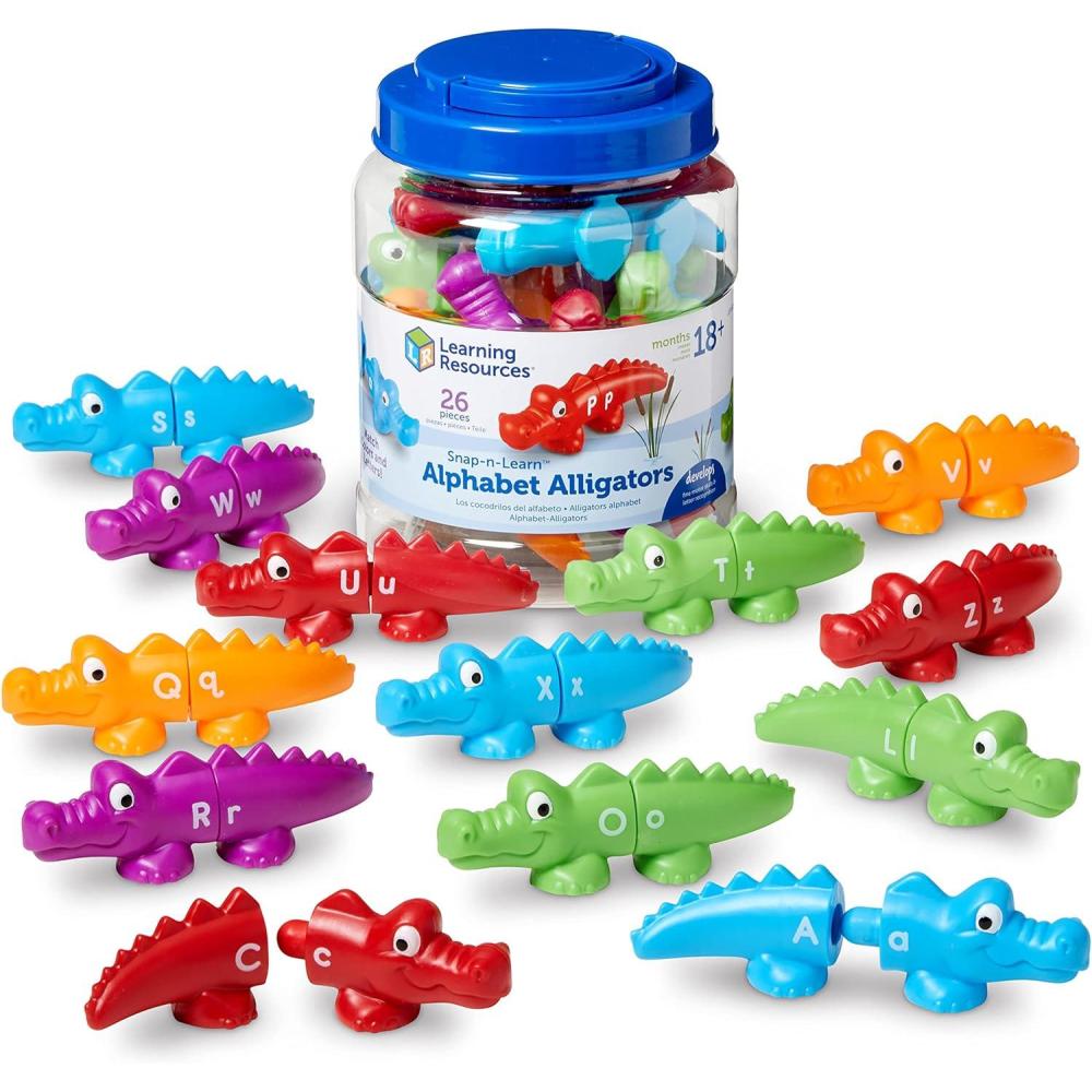 imageLearning Resources SnapnLearn Alphabet Alligators  Toddler Toys Preschool ABC Activities Fine Motor Skills Alphabet Manipulatives Phonetics and Reading Sensory Gifts for Boys and GirlsAlligators