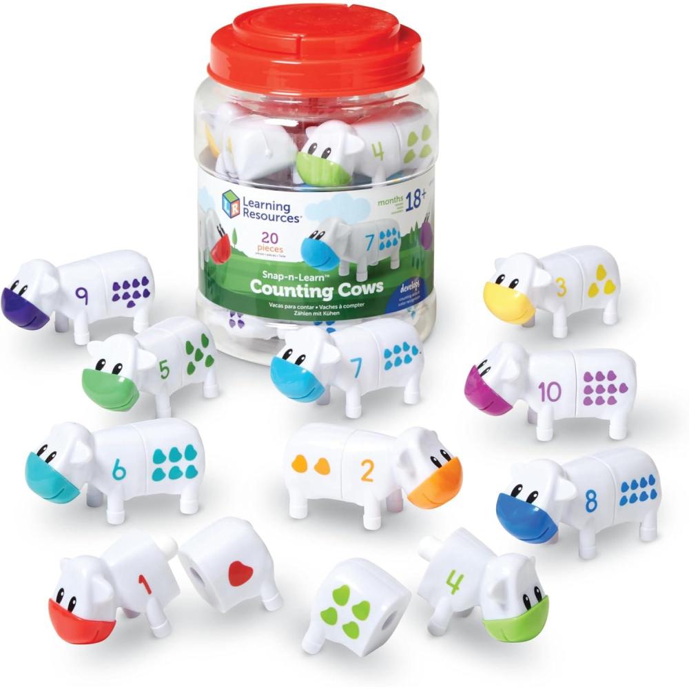 imageLearning Resources SnapnLearn Counting Cows Toy SetDevelops Color Recognition Counting ampamp Sorting Set Farm Animals 20 Pieces Ages 18 months