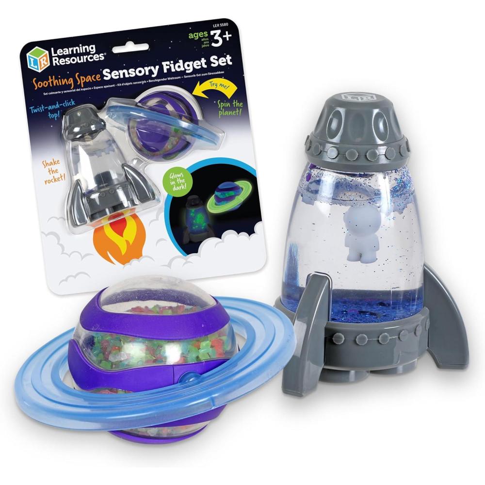 imageLearning Resources Soothing Space Sensory Fidget Set Calming Sensory Toys Tactile STEM Fidgets for Kids Cute Planet Spinner Calm Down Corner Supplies ampamp Cool Gifts for Toddlers Ages 3