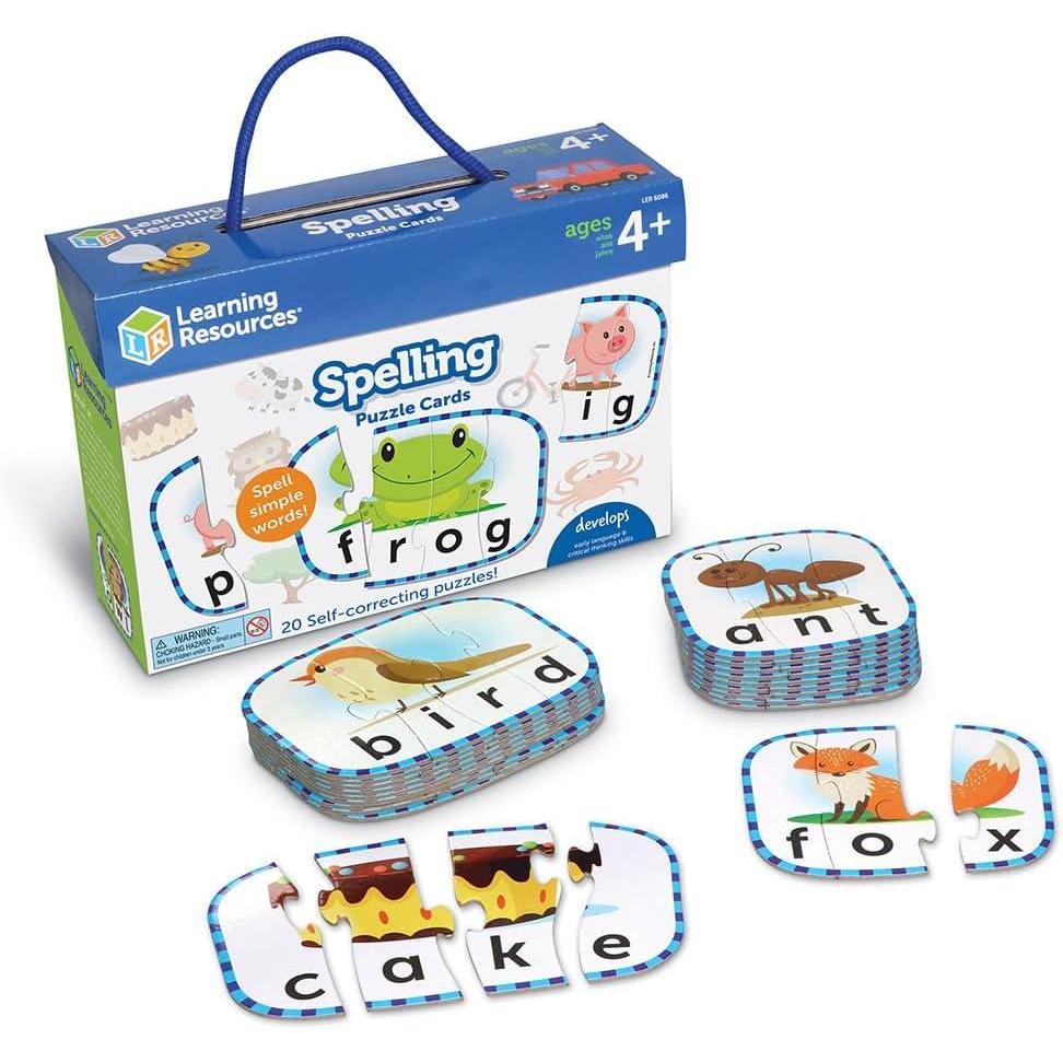 imageLearning Resources Spelling Puzzle Cards Kindergarten Readniness Self Correcting Puzzles Ages 4