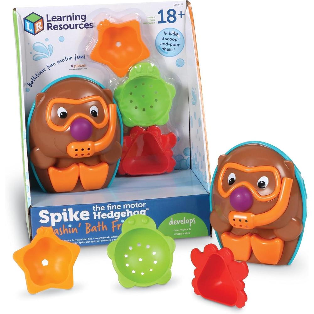 imageLearning Resources Spike The Fine Motor Hedgehog Splashin Bath Friends Toddler Water Toys Bath and Pool Toy Ages 18 Months