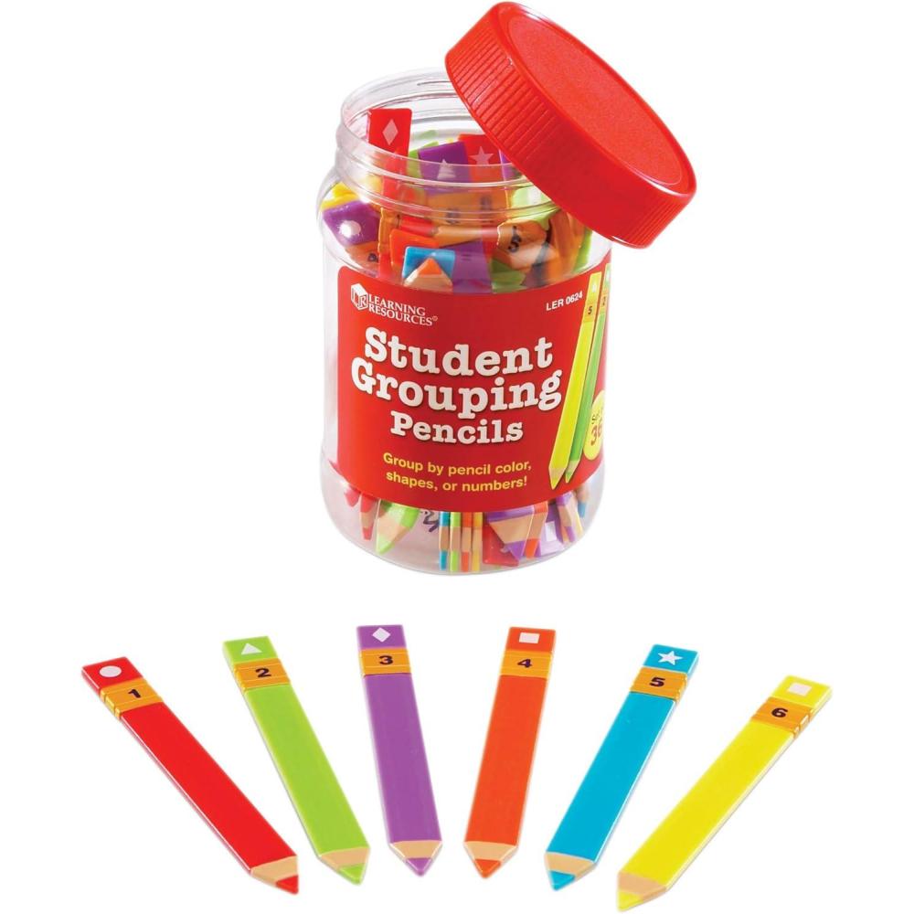 imageLearning Resources Student Grouping Pencils Classroom Supplies 6 Fun Colors Set of 36 Pencils Ages 3
