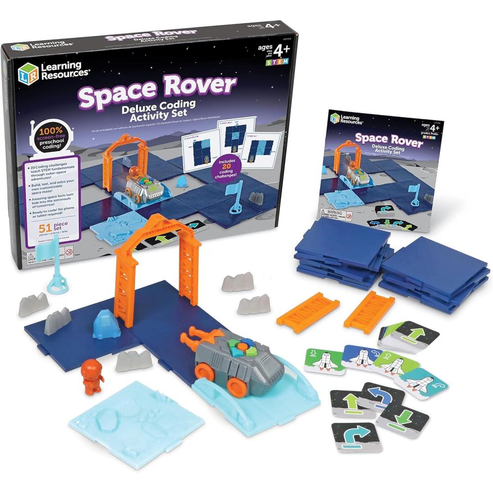 imageSpace Rover Deluxe Coding Activity Set  51 Pieces Ages 4 STEM Toys for Kids Astronaut and Space Themed