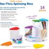 Create-a-Space See-Thru Spinning Bins, Classroom Organization, School Supplies Organizer, Desk Organization, Pen Holder, 14 Pieces