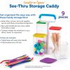 Create-a-Space See-Thru Storage Caddy, Classroom Organization, School Supplies Organizer, Desk Organization, Pen Holder, 9 Pieces(1 Count (Pack of 1))