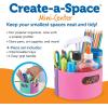 Learning Resources Create-a-Space Storage Mini Center- Pink, Classroom Craft Keeper, Maker Space, Small Space Storage, Teacher Organizer, Home School Accessories, 4 Piece Set