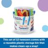 Learning Resources Easy-Grip Tweezers, 12 Pieces, Ages 2+, Preschool Learning Activities, Teacher Supplies for Classroom, Montessori Toys(Medium)