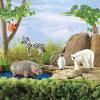 Learning Resources Jumbo Zoo Animals I Monkey, Penguin, Zebra, Polar Bear, and Hippo, 5 Animals, Ages 2+