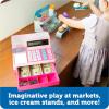 Learning Resources Pretend & Play Calculator Cash Register Toy – Gift for Kids, Toddler Toys, Play Money & Credit Card, Shopping Store Playset, Educational Preschool Activities(Pink)