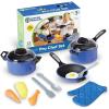 Learning Resources Pretend & Play Pro Chef Set, Kitchen Toys for Kids, Pretend Kitchen, Pots and Pans for Kids, 13 Pieces, Ages 3+
