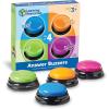 Learning Resources Answer Buzzers – Set of 4, Ages 3+, Assorted Colored Buzzers, Game Show Buzzers, Perfect for Family Game and Trivia Nights, for Kids